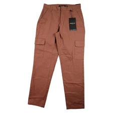 Kenneth Cole Cargo Pants Mens 28x30 Red Clay Tech Jeans Stretch Casual $79 NEW