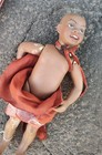 Old African Boy Porcelain Doll, Damaged, 9" Approx — photo 1