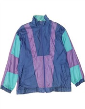 VINTAGE Mens Loose Fit Tracksuit Top Jacket UK 40 Large Blue Colourblock AL13