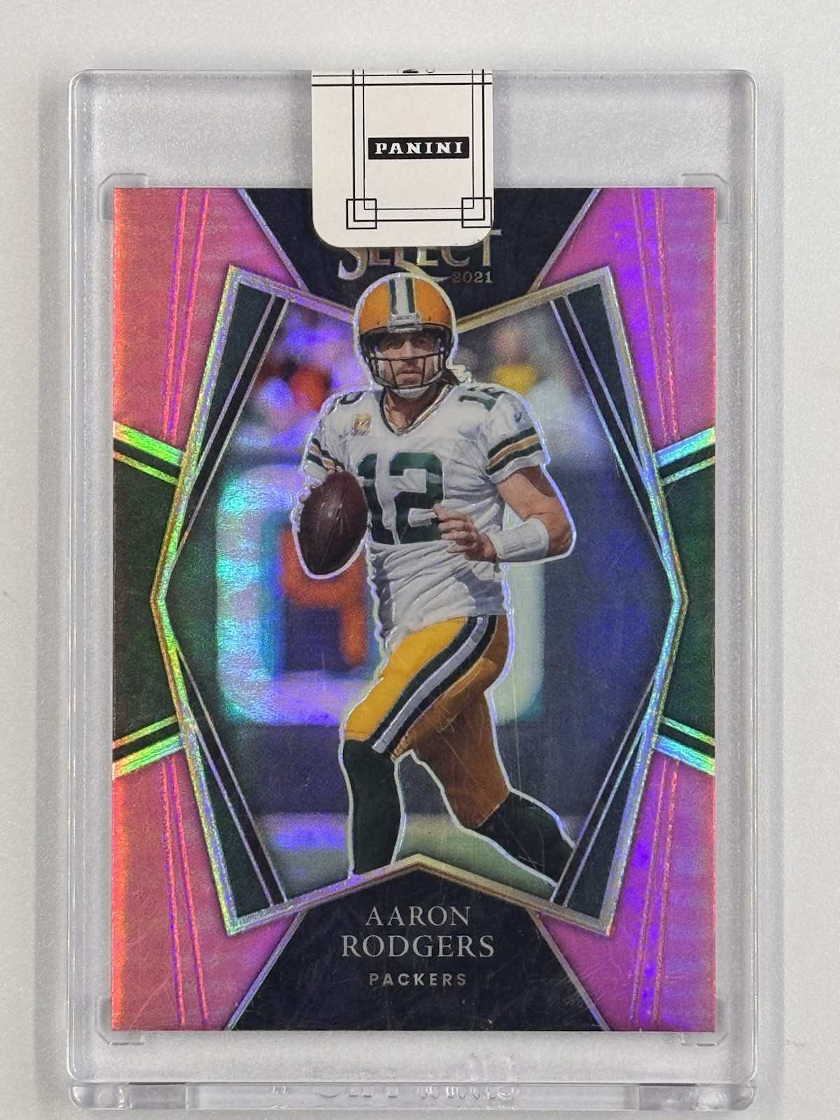 2021 Panini Select - Premier Level Aaron Rodgers #114 Pink Prizm /10