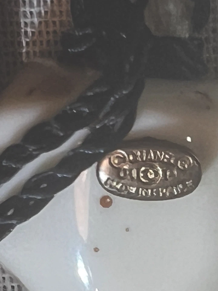 Chanel 01P Ivory CC Logo Glazed Pendant Rope Necklace 2001 Vintage Authentic - Image 3 of 4