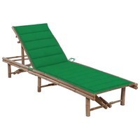 Sonnenliege Aus Bambus Mit Auflage FüR Garten Terrasse Und Balkon