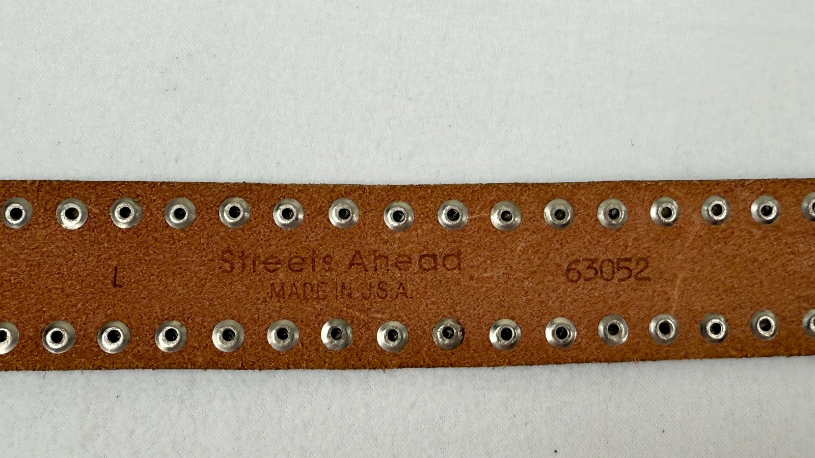 STREETS AHEAD WOMEN'S TOOLED RED ROSES STUDDED LEATHER BELT - 63052 - 44 inch