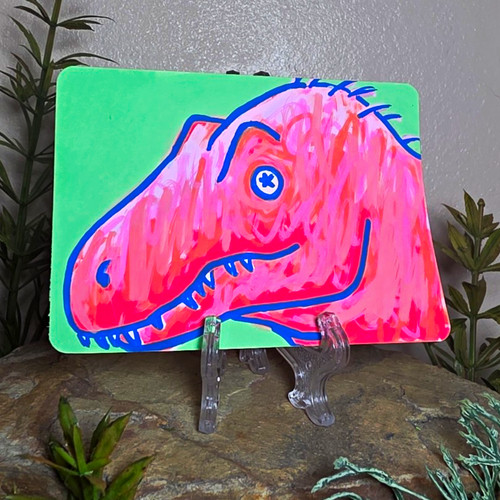 Tyrannosaurus Rex Dinosaur ACEO Original Art Trading Card Signed Swampcryptid