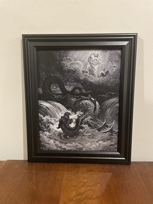 HOTIPS Gustave Doré - Póster Impreso, "La Destrucción De Leviatán", Pintura Sobre Lienzo, Póster De Arte De Pared, Impresión De Desplazamiento De Imagen, Decoración De Paredes De Sala De Estar