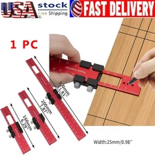 1PC Metal Precision Positioning Rule Dual Imperial/Metric Woodworking Scriber
