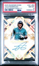 2025 TOPPS DIAMOND ICONS AUTOS GOLD 1/1 #AC-JRO JULIO RODRIGUEZ 1/1 PSA 8