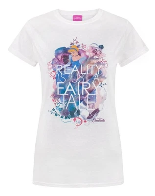 Disney Blanc Cinderella T-shirt à manches courtes Femme - Photo 1/4
