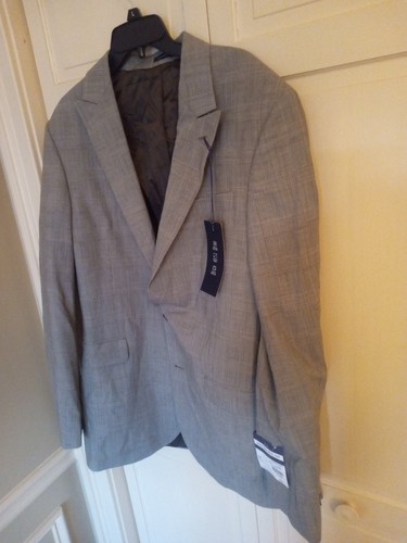 Stafford Mens 44L Smart Tech Wool Stretch Brown Glen Plaid Fit 2 Button Nwt - Picture 3 of 7