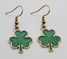 St Patricks Shamrock fishhook earrings