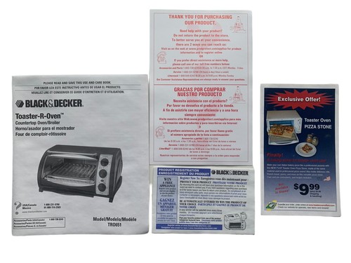 Black & Decker Toast-R-Oven TR0651 Toaster Black Countertop Broiler New Open Box - Picture 8 of 15