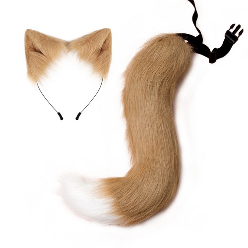 Fashionable Faux Fur Tail Accessory High Quality Headband Fluffy Fox Cat Ear Set - Picture 15 of 20