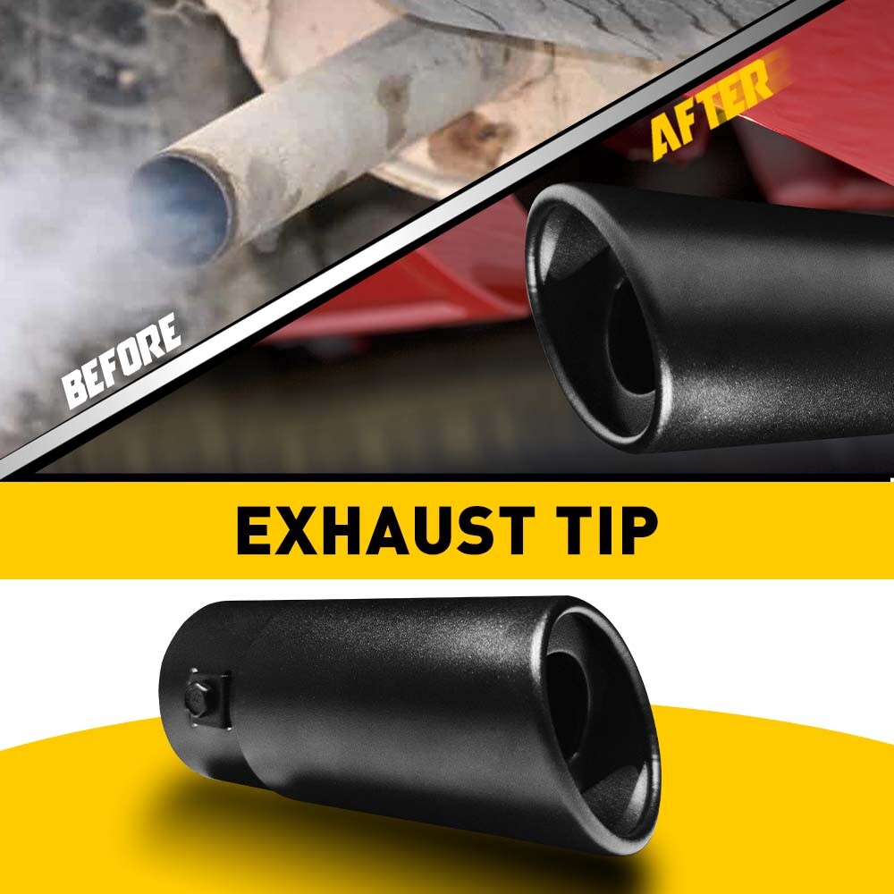 Matte Black Stainless Steel Exhaust Tip Fit 1.5-2.4inch For outlet tailpipe EPU