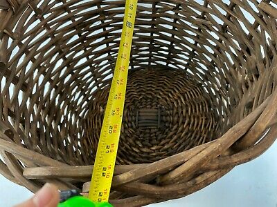 Vintage Woven Wicker Gathering Basket with Top Handle 22.5″ Long