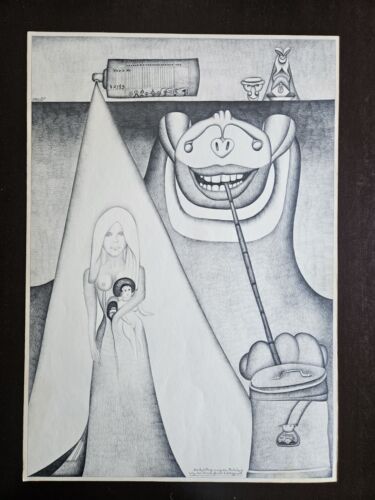 Pit Morell- Worpswede-Zeichnung-signiert und 1966 datiert - Bild 1 von 9