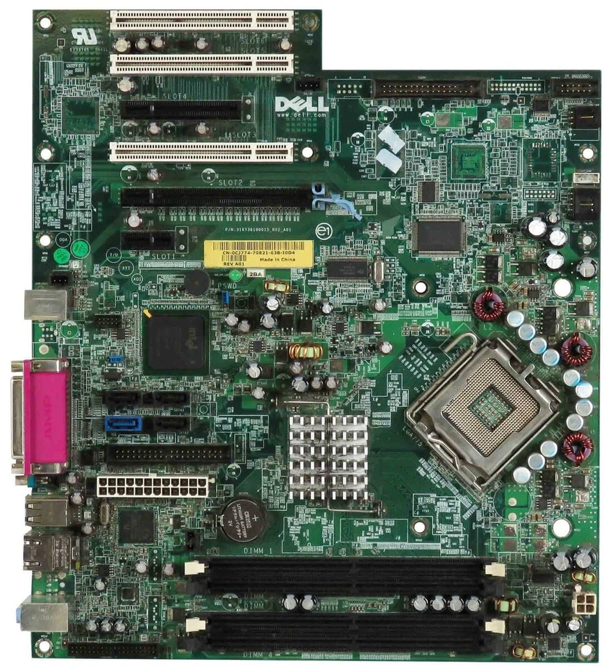 Mainboard Original Dell 0CJ774 LGA775 4x DDR2 3x PCI 3x PCIe for Precision 380 - Image 2 of 2