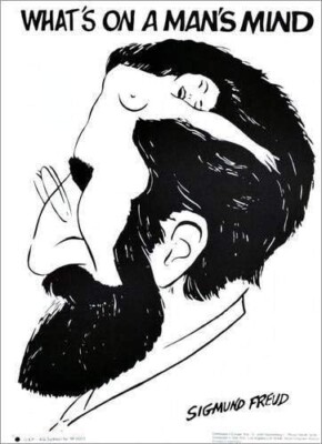 Sigmund Freud: What`s on a Man`s Mind | US Import Karikatur Poster 59x84 cm