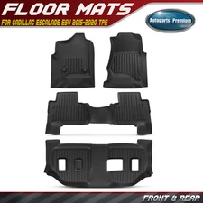 4x Front & Rear Black Floor Mats Liners for Cadillac Escalade ESV 2015-2020 TPE