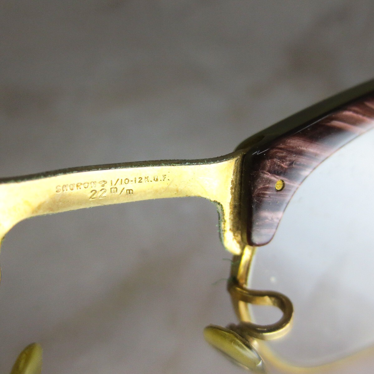 Vintage Shuron 4 1/4-5 1/2 Eyeglasses Frame Women's Brown 1/10 12k