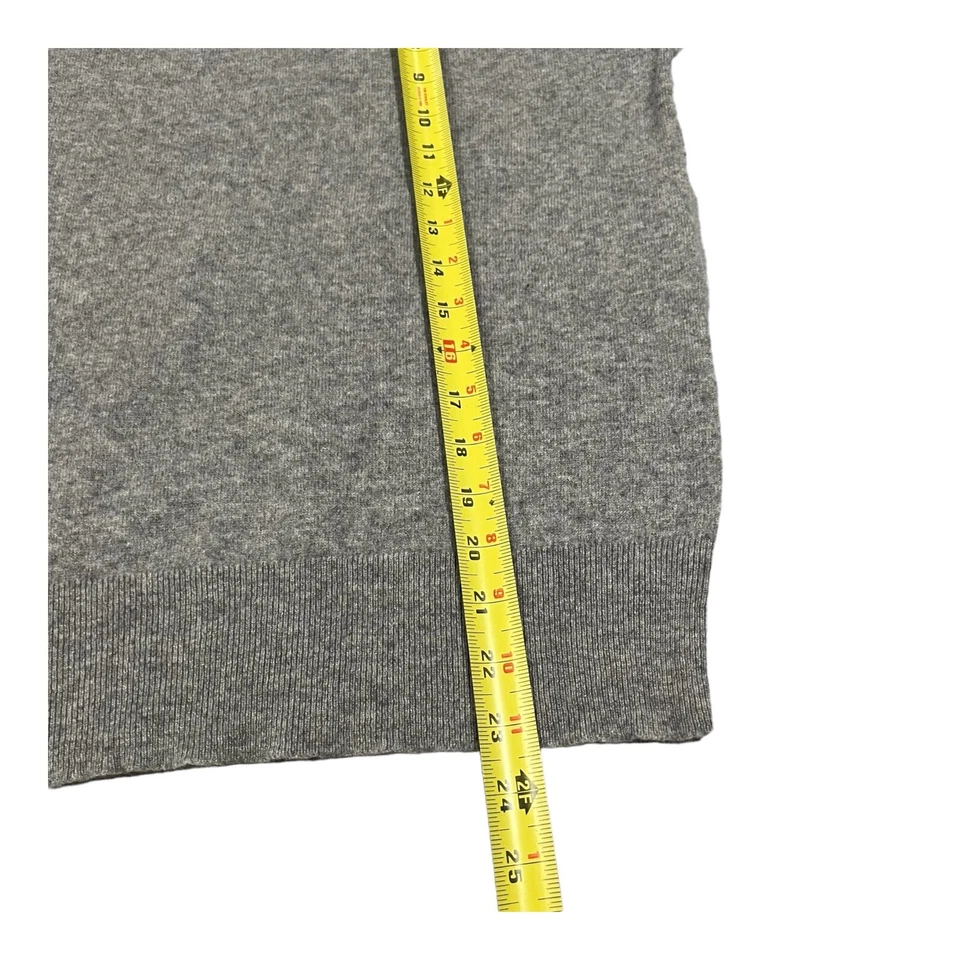 Theory Gray Athletic Stripe Crew Long Sleeve Cashmere Sweater Jumper Size P ECU - Image 4 of 4