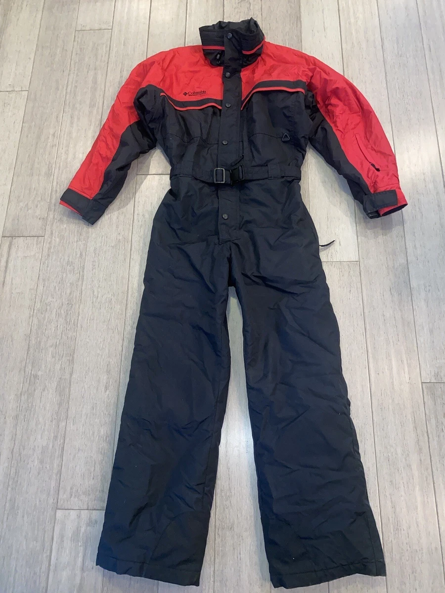 Columbia Ski Suit Snowsuit One Piece Snow Bib retro Black Onsie