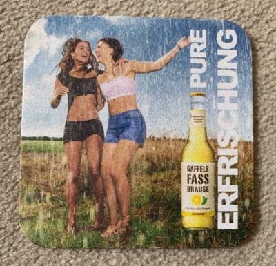 Beer Mat: Gaffels Keg Brause Lemon.  PURE REFRESHMENT
