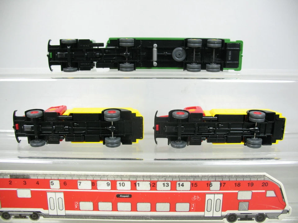 3X H0 1:87 Camion Tankwagen Büssing: Shell+BP, Mint #AF334-0,5 - Immagine 3 di 4