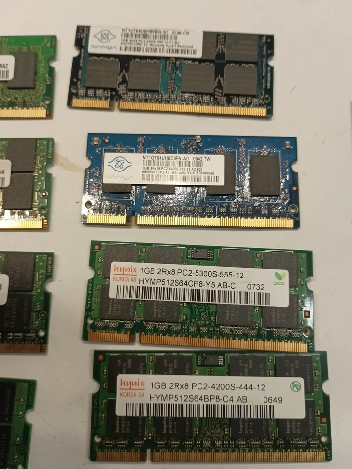 8 Barrettes de mémoires RAM de 1GB PC2 pour PC portable , kafr78 - Photo 3/4