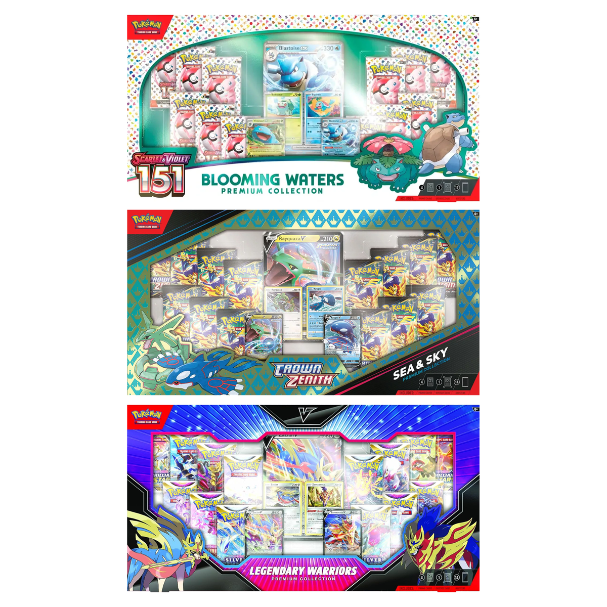 Pokemon 151 Blooming Waters Sea & Sky Legendary Warriors Premium