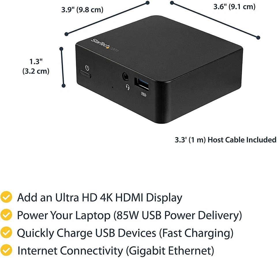 Startech USB-C Dock Single Monitor 4K 30Hz HDMI 85W Power to charge - BRAND NEW - Image 2 of 4