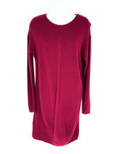 ASOS Sweater Dress Size 4 Burgundy Knee Length Ribbed Dolman Sleeve Boat Neck