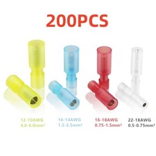 200PCS Female Male Nylon Bullet Butt Connectors Insulated Crimp Wire Terminals
