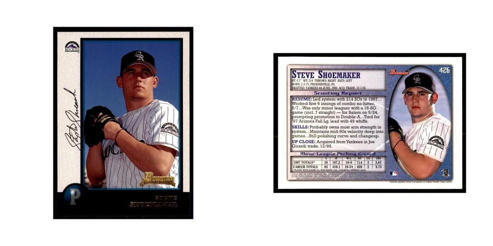 1998 Bowman Steve Shoemaker Baseball Cards #426 - Image 3 of 3