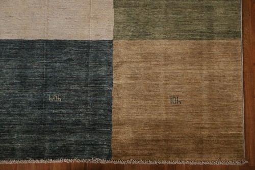 Checkered Gabbeh Kashkoli Rug 4x6 Hand-knotted Wool Modern Carpet - Picture 6 of 12