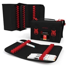 ARTEZA Art Markers Organizer (72 Slots), Carrying Case for Travel & Storage w...