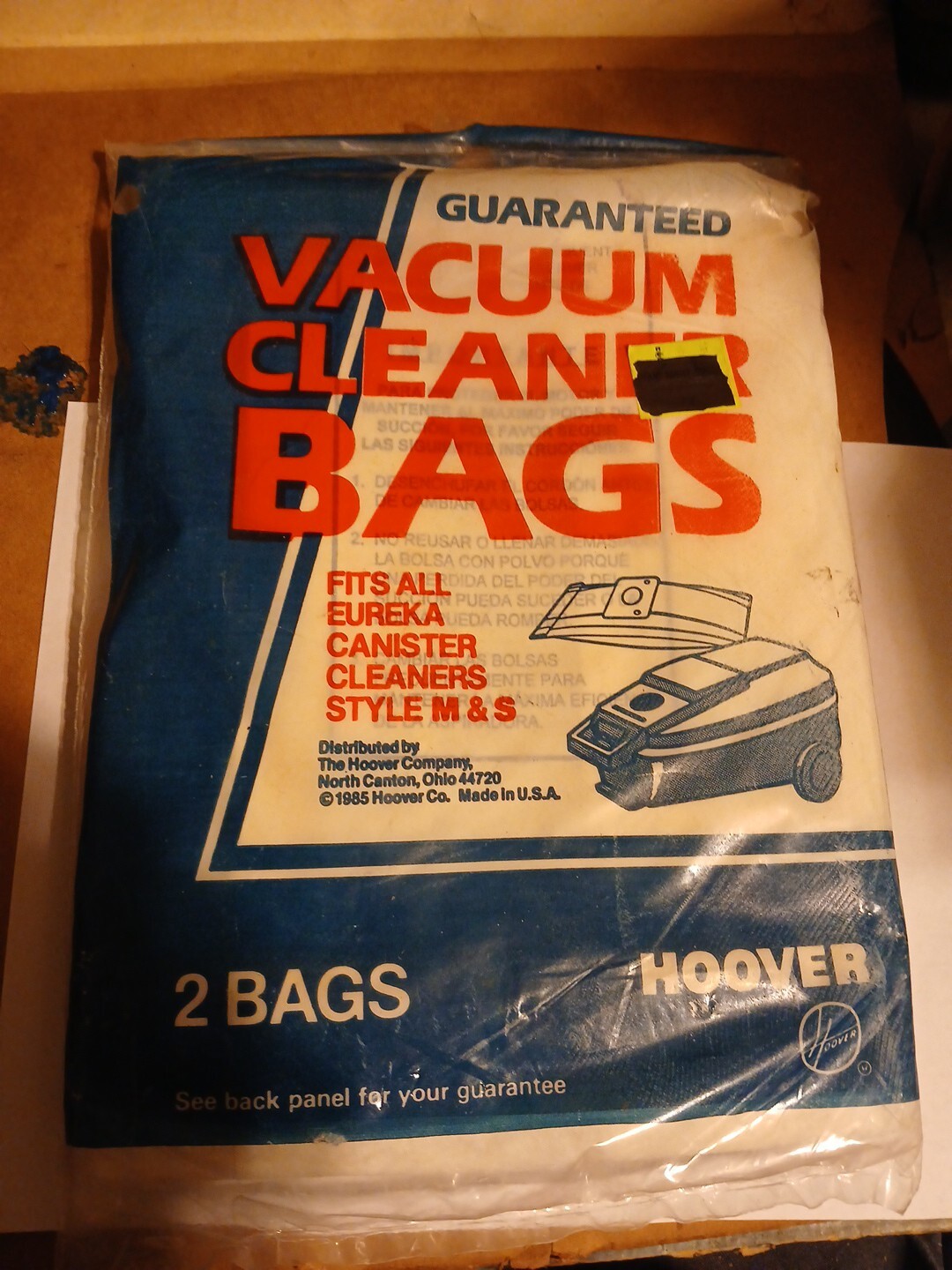 2 PAck Hoover Style M & S  Eureka Canister Vacuum Cleaner Bag Type- 40100516