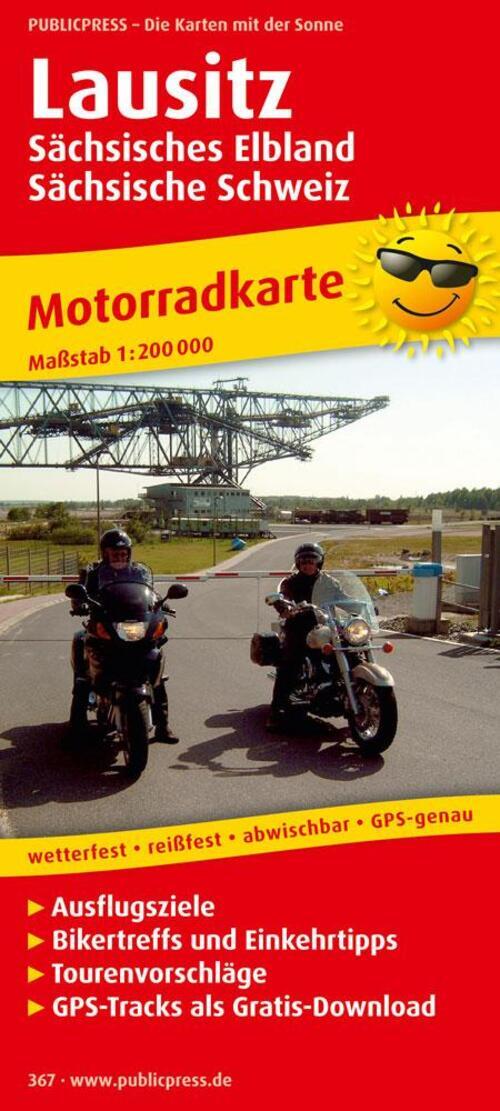 Thumbnail - Motorradkarte Lausitz, Sächsisches Elbland - Sächsische Schweiz 1 :