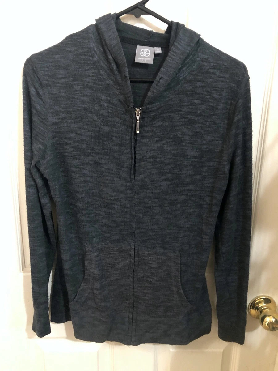Women’s Daisy Fuentes Fit Gray Full Zip Hooded Sweatshirt Lightweight Size Small