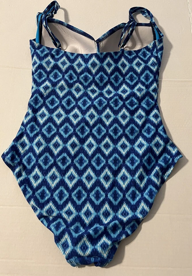La Blanca Swimsuit Sz 12 Blue Island Goddess Rouched Body Mio One Piece Beach - Image 4 of 4