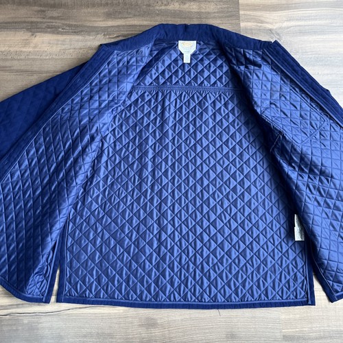 Talbots Woman Stretch Quilted Jacket Button Down Shacket Blue 1X - Picture 11 of 13
