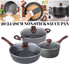 Non-Stick Saucepan 20/24/28CM Saute Cookware Casserole Milk Pot w/Lid Sauce Pan 