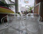 Vtg Duralex Versaille Frosted  Christmas Mugs - Bell/Ornament Design - Set Of 4 — photo 3