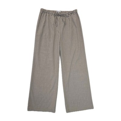 Reformation XL Deadstock Wide Leg Pants Oatmeal Beige Quiet Luxury Minimalist