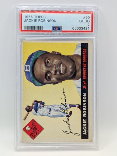 1955 Topps - Jackie Robinson #50 Full Diamond Upper Left Corner  PSA 2