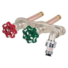 Prier C-108D04 4 in. Hot And Cold Anti-Siphon Hose Thread Wall Faucet with Vacu