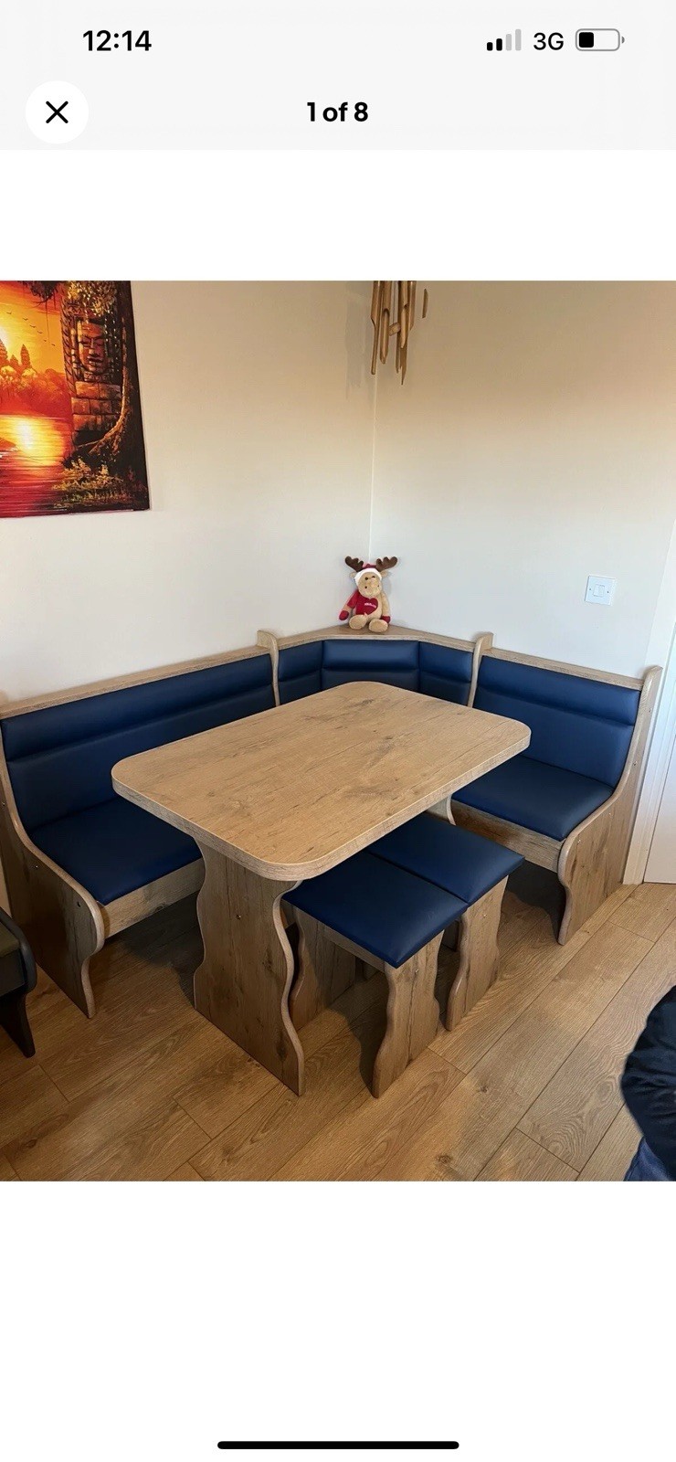 KITCHEN DINING CORNER SEATING BENCH TABLE 2 STOOLS WITH STORAGE