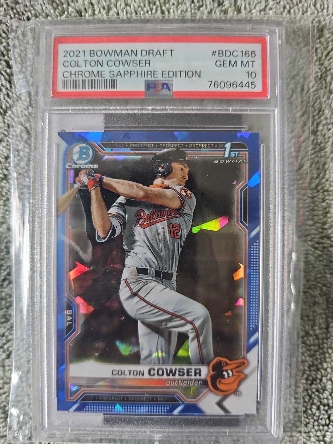 PSA 10 COLTON COWSER 1st 2021 Bowman Chrome SAPPHIRE REFRACTOR RC GEM MINT