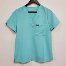 Figs Womens Catarina One Pocket Scrub Top Size S Blue Doctor Nurse Hospital Aid