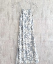 Reformation Floral Midi Dress XS Halter Slip Cottagecore Side Slit Open Back