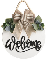 Welcome Sign for Front Door Wreath Decorations for All Seasons Front Porch Decor